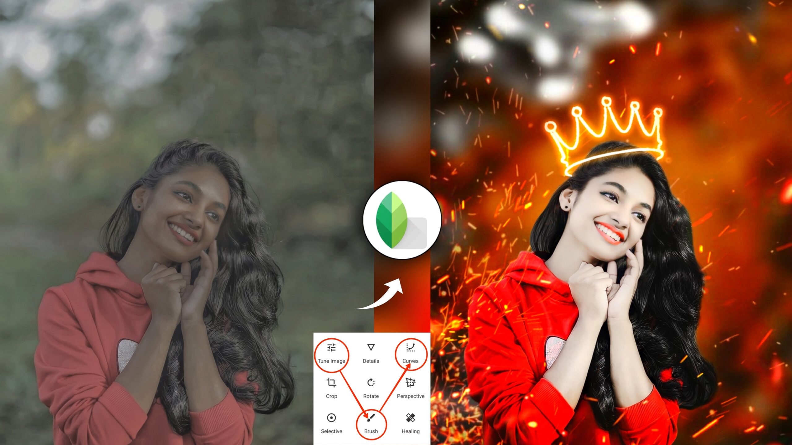 New Snapseed Background Change Photo Editing Tricks | Snapseed Face White +  Background Colour Change - MUNAWAR EDITS