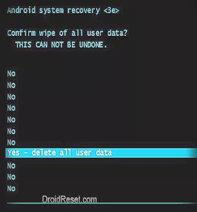 yes delete all user data
